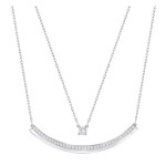 Monemel Swarovski Mavi Kalp  Kolye (Altın Kaplama) SEVGILIYE HEDIYE